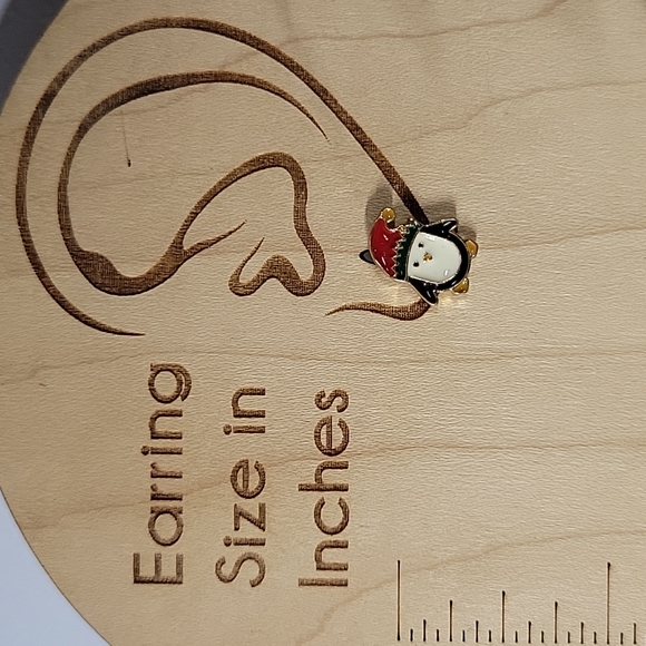 Holiday Penguin Stud Earrings - Picture 3 of 6